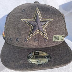 Dallas Cowboys New Era 59FIFTY Star Embroidered Brown Cap 7 5/8 EUC